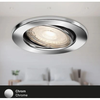Briloner LED-Einbaustrahler 3er GU10 Chrom Ø 8,6 Cm Schwenkbar 8 Briloner LED-Einbaustrahler 3er GU10 Chrom Ø 8,6 Cm Schwenkbar – Bild 6