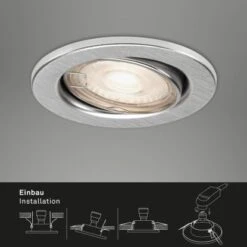 Briloner LED-Einbaustrahler 3er GU10 Alumium Ø 8,6 Cm Schwenkbar -Beleuchtungsgeschäft 002707367420 1675 102020 3