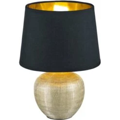 Trio Tischleuchte Luxor H: 26 Cm Schwarz-Gold