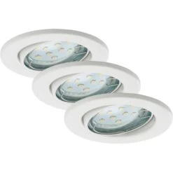 Briloner LED-Einbauleuchte 3er-Set Metall Weiß Schwenkbar