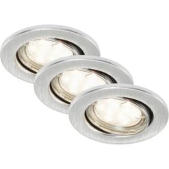 Briloner LED-Einbauleuchte 3er-Set Metall Aluminium Schwenkbar -Beleuchtungsgeschäft 220039 1675 7225039bel