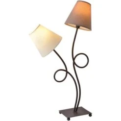 Näve Tischleuchte Twiddle 2-flammig Creme-Braun -Beleuchtungsgeschäft 2870798 3065 3095414 1