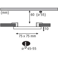 Paulmann LED-Einbaupanel Veluna VariFit Rund Ø 75 Mm 4,5 W 4.000 K Satin -Beleuchtungsgeschäft 4000870923900 2425 6