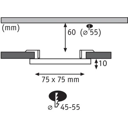 Paulmann LED-Einbaupanel Veluna VariFit Eckig 75x75 Mm 4,5 W 4.000 K Satin 10 Paulmann LED-Einbaupanel Veluna VariFit Eckig 75x75 Mm 4,5 W 4.000 K Satin – Bild 8