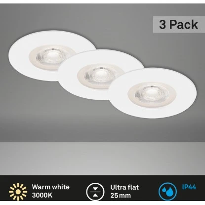 Brilo LED-Einbauleuchte Kulana 3er-Set Weiß 4 Brilo LED-Einbauleuchte Kulana 3er-Set Weiß – Bild 2