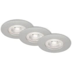 Brilo LED-Einbauleuchte Kulana 3er-Set Dimmbar Chrom-Matt