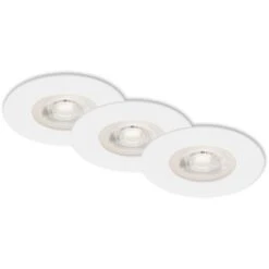 Brilo LED-Einbauleuchte Kulana 3er-Set Dimmbar Weiß