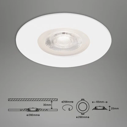 Brilo LED-Einbauleuchte Kulana 3er-Set Dimmbar Weiß 7 Brilo LED-Einbauleuchte Kulana 3er-Set Dimmbar Weiß – Bild 5