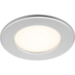 Brilo LED-Einbauleuchte Thin 1er-Set Chrom-Matt