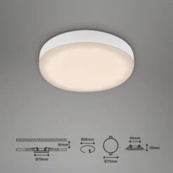 Briloner LED-Einbauleuchte Plat 1er-Set Weiß Ø 7,5 Cm Warmweiß -Beleuchtungsgeschäft 4002707409182 1675 6