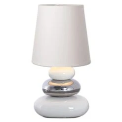 Näve Tischleuchte Stoney Keramik Weiß 31 Cm -Beleuchtungsgeschäft 4003222775011 3065 CU 03