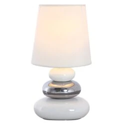 Näve Tischleuchte Stoney Keramik Weiß 31 Cm -Beleuchtungsgeschäft 4003222775011 3065 CU 05
