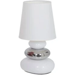 Näve Tischleuchte Stoney Keramik Weiß 31 Cm