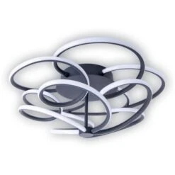 Näve LED-Deckenleuchte Rizado Schwarz Ø 57 Cm