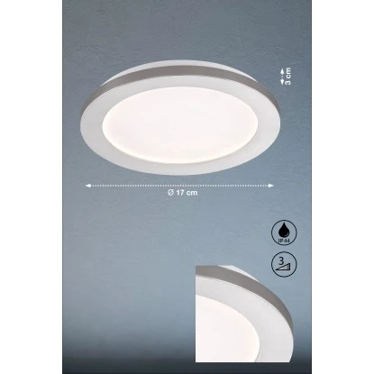 Fischer & Honsel LED-Deckenleuchte Gotland Nickelfarben/Weiß Ø 17 Cm 5 Fischer & Honsel LED-Deckenleuchte Gotland Nickelfarben/Weiß Ø 17 Cm – Bild 3