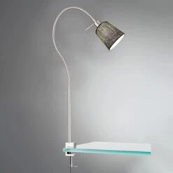 Fischer & Honsel Klemmleuchte Jam 1-flammig Nickelfarben/Grau -Beleuchtungsgeschäft 4003694303262 1546 A 10