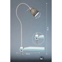 Fischer & Honsel Klemmleuchte Jam 1-flammig Nickelfarben/Grau -Beleuchtungsgeschäft 4003694303262 1546 VM 09