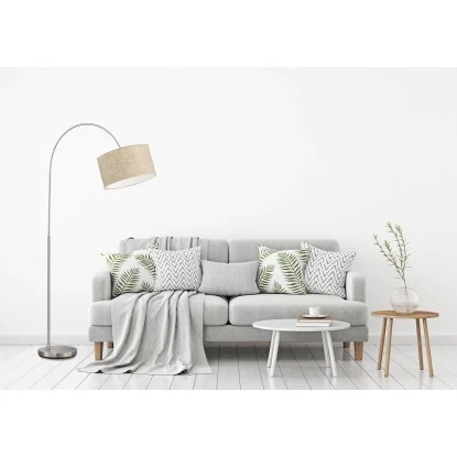 Fischer & Honsel Stehleuchte Arc 3-flammig Nickelfarben/Sand 4 Fischer & Honsel Stehleuchte Arc 3-flammig Nickelfarben/Sand – Bild 2