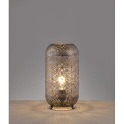 Fischer & Honsel Tischleuchte Velvet Silberfarben Antik Klein Ø 18 Cm