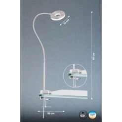 Fischer & Honsel LED-Klemmleuchte Jax Nickelfarben 40-80 Cm -Beleuchtungsgeschäft 4003694504140 1546 VM 09