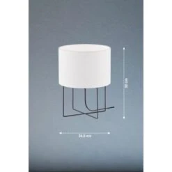 Fischer & Honsel Tischleuchte Java 1-flammig Schwarz/Weiß -Beleuchtungsgeschäft 4003694505734 1546 VM 09