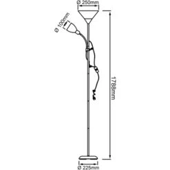 Brilliant LED-Deckenfluter Spari Mit Lesearm Silber Und Weiß -Beleuchtungsgeschäft 4004353254666 4731 CU 04