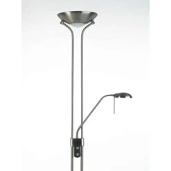 Brilliant Deckenfluter Nebraska Mit Lesearm Eisen -Beleuchtungsgeschäft 4004353332494 4731 CU 03