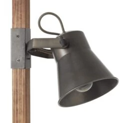 Brilliant Standleuchte Plow 2-flammig Schwarz Stahl Und Holz -Beleuchtungsgeschäft 4004353359712 4731 CU 07