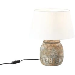 Brilliant Tischlampe Amadora Weiß-Braun -Beleuchtungsgeschäft 4004353380051 1079 4