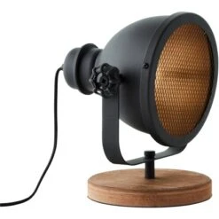 Brilliant Tischleuchte Kiki Schwarz Korund Und Holz -Beleuchtungsgeschäft 4004353382765 4731 S 01