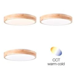 Brilliant LED-Deckenleuchte Slimline Ø 34 Cm 3000 Kelvin Holz Hell-Weiß