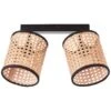 Brilliant Spot 2er Wiley Matt Schwarz-Rattan -Beleuchtungsgeschäft 4004353394843 1079 2