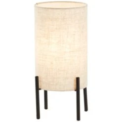 Brilliant Tischleuchte Fairhill Textil-Holz Beige