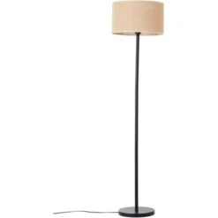 Brilliant Stehleuchte Aniela 1-flammig Schwarz Und Natur -Beleuchtungsgeschäft 4004353411861 4731 CU 07