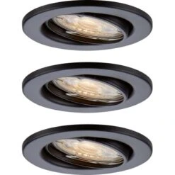 LED-Einbauleuchte 86R Metall Schwarz 3er-Set