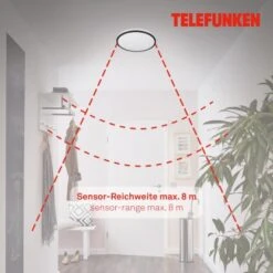 Telefunken LED-Deckenleuchte Tepi Ø 28 Cm Mit Sensor Schwarz -Beleuchtungsgeschäft 4059709004365 4