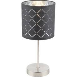 Globo Tischleuchte Kidal Nickel-Grau-Silber