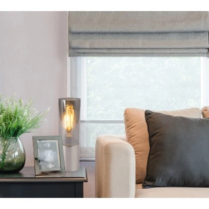 Globo Tischleuchte Annika Nickel Matt Rauch 1-flammig Ø 9 Cm 3 Globo Tischleuchte Annika Nickel Matt Rauch 1-flammig Ø 9 Cm