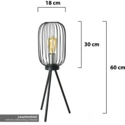 Amare Stehlampe Vintage Metall 60 Cm Schwarz -Beleuchtungsgeschäft 4251083912100 4655 03