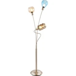 Nino Leuchten Stehleuchte Pesaro Nickel Matt 3-flammig