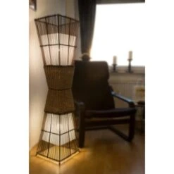 Nino Leuchten Stehleuchte Bamboo 2-flammig
