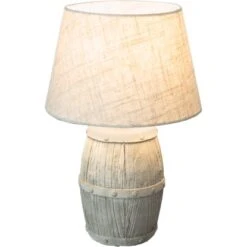 Nino Leuchten Tischleuchte Lisco Betonfarbig 33 Cm