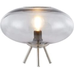 Nino Leuchten Tischleuchte Lille Nickel Grau