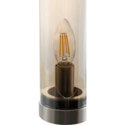 Nino Leuchten Tischleuchte Bottle Nickel Matt Amber -Beleuchtungsgeschäft 481616 3524 4