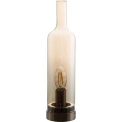 Nino Leuchten Tischleuchte Bottle Nickel Matt Amber -Beleuchtungsgeschäft 481616 3524 6