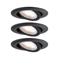 Paulmann Einbauleuchten-Set 3-stepdim Schwenkb. LED 3x6W 3000K 230V Schwarz Matt/Kunstst. -Beleuchtungsgeschäft 528157 2425 2