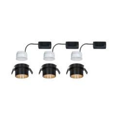 Paulmann LED Einbauleuchten-Set Gil Coin 3StepDim Rd Starr 3x6W Schwarz Matt/Gold -Beleuchtungsgeschäft 528187 2425 13