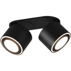 Trio LED-Ein-/Aufbauspot Taurus 2x5W 2x450 Lm Schwarz Matt