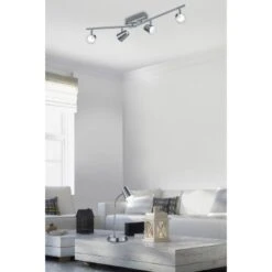 Trio LED Tischleuchte Narcos Nickel Matt 380 Mm X 150 Mm X 230 Mm -Beleuchtungsgeschäft 594015 2451 8