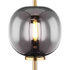 Globo Tischleuchte Blacky I Metall Messingfarben Matt Rauchfarben -Beleuchtungsgeschäft 756300 3749 3